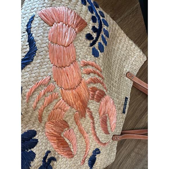 Kate Spade Novelty Reyna Cape Cod Straw Lobster Woven Tote - Picture 9 of 9